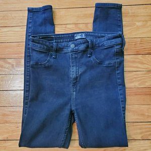 A&F Abercrombie & Fitch Black Simone High Rise Skinny Legging Jean Sz 28